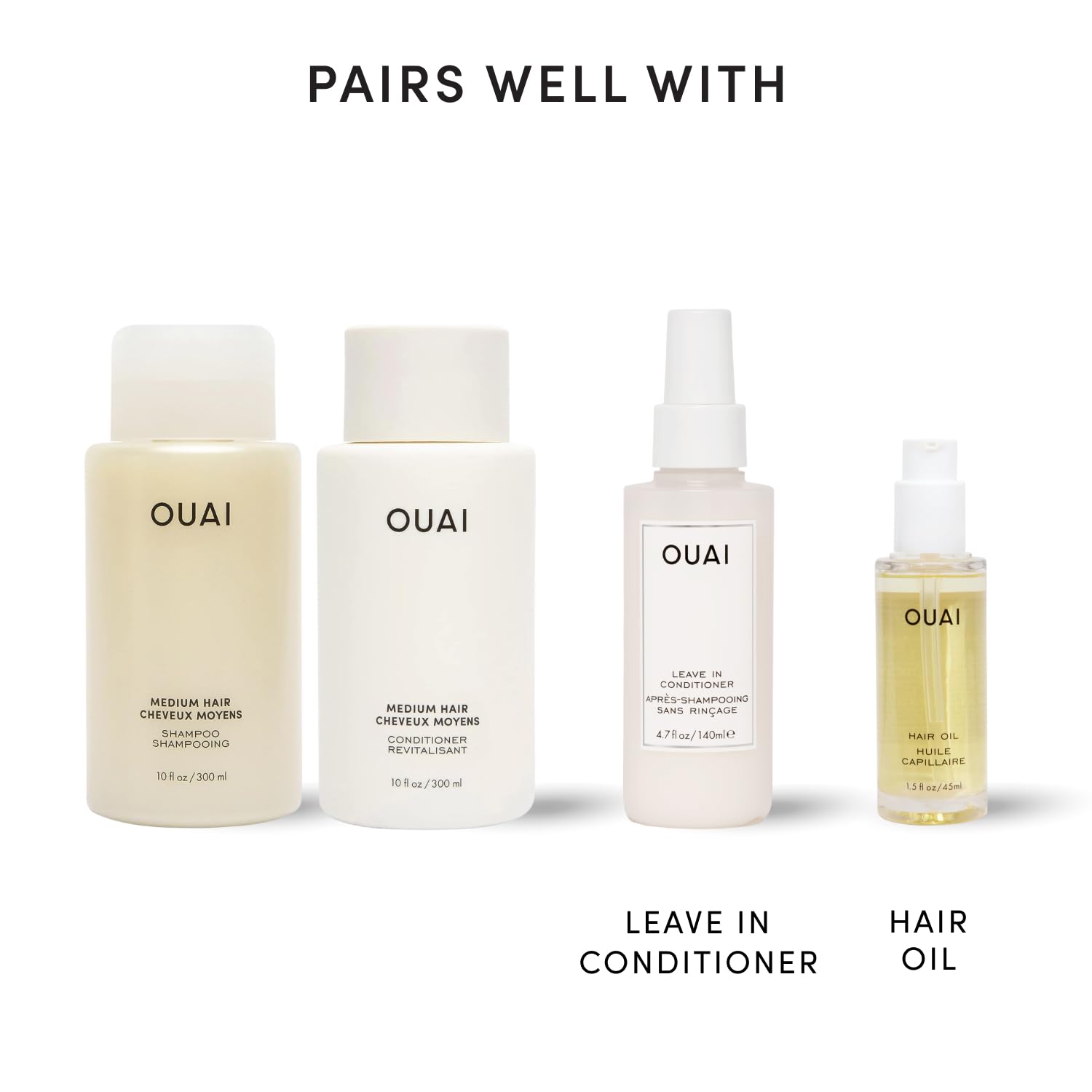 OUAI Medium Hair Shampoo and Conditioner Set (10 Fl Oz)