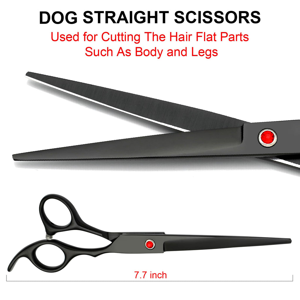 Titanium Black Stainless Steel Dog Grooming Scissors