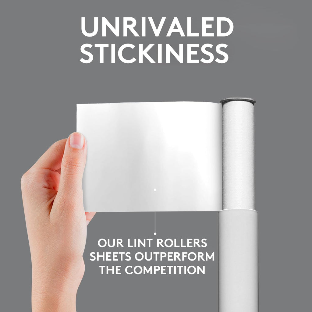 White Retractable Mini Lint Roller with 30 Extra Sticky Sheets