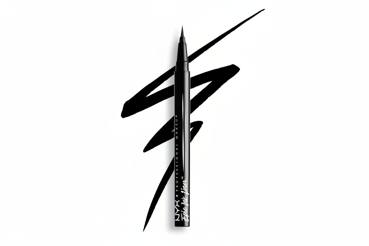 Eyeliner pencil with NYX branding on a white background