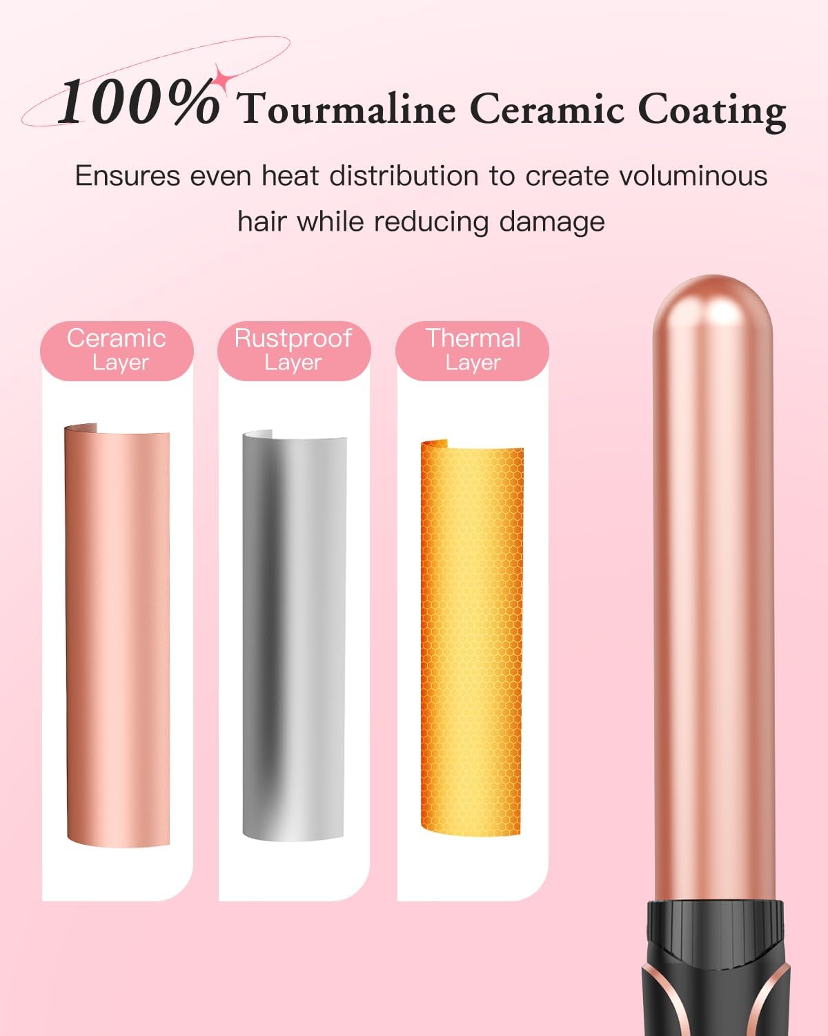 5 in 1 Curling Wand Set with 3 Barrel Hair Crimper