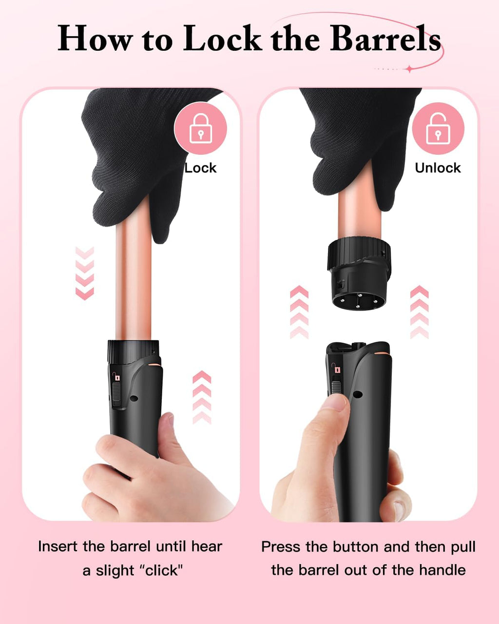5 in 1 Curling Wand Set with 3 Barrel Hair Crimper