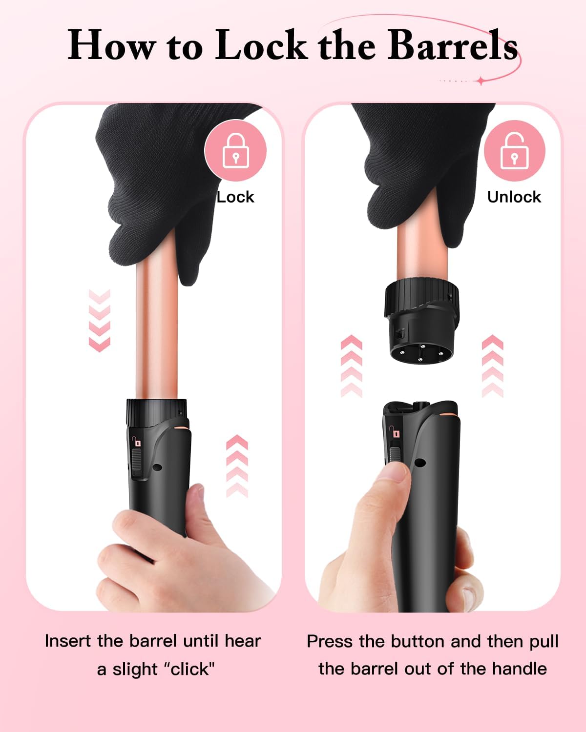 5 in 1 Curling Wand Set with 3 Barrel Hair Crimper