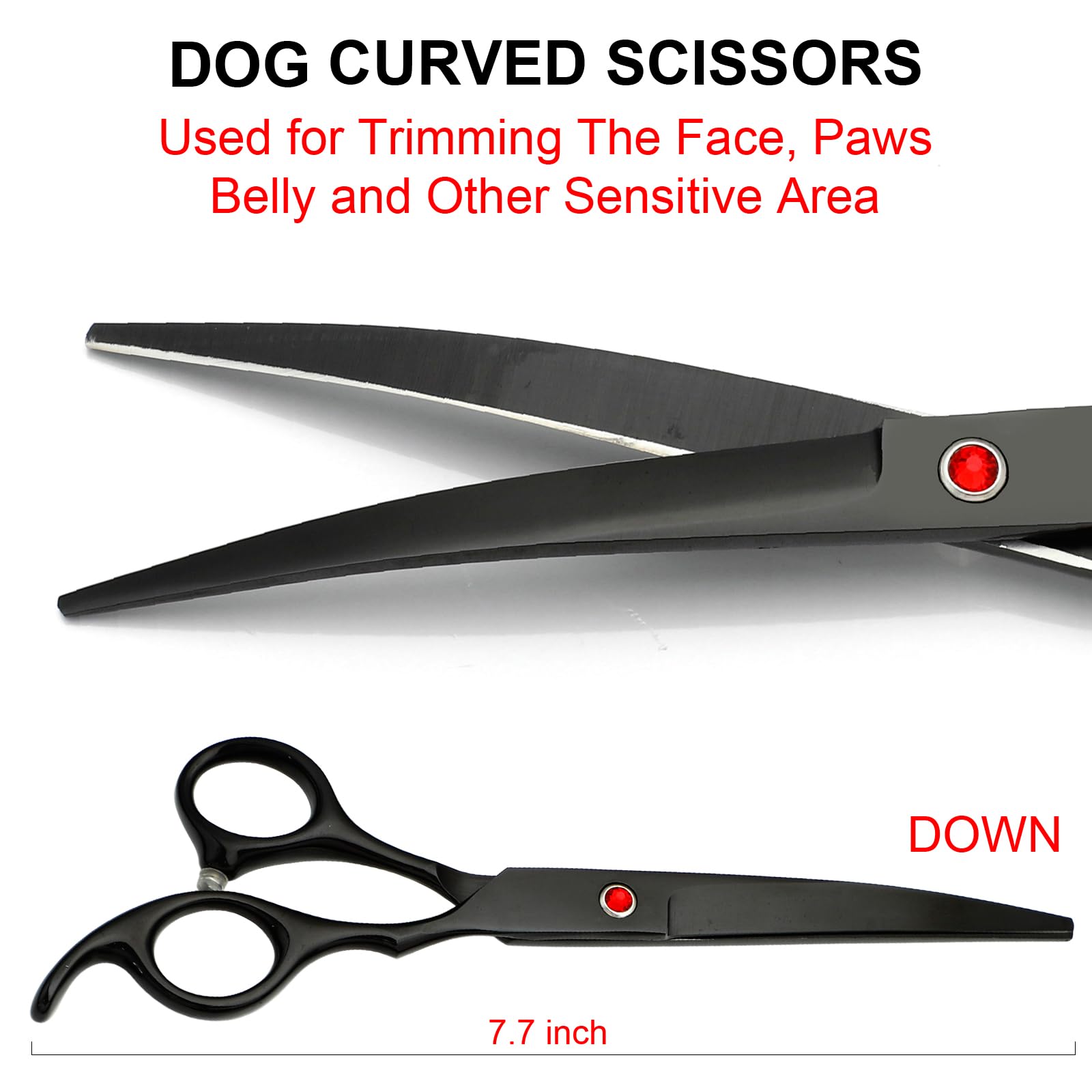 Titanium Black Stainless Steel Dog Grooming Scissors