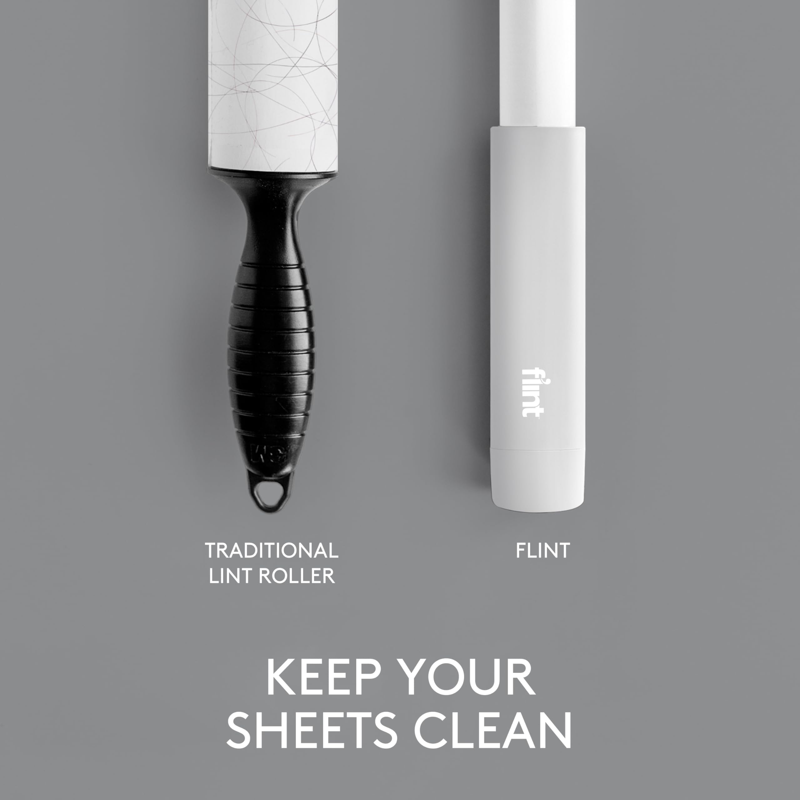 White Retractable Mini Lint Roller with 30 Extra Sticky Sheets