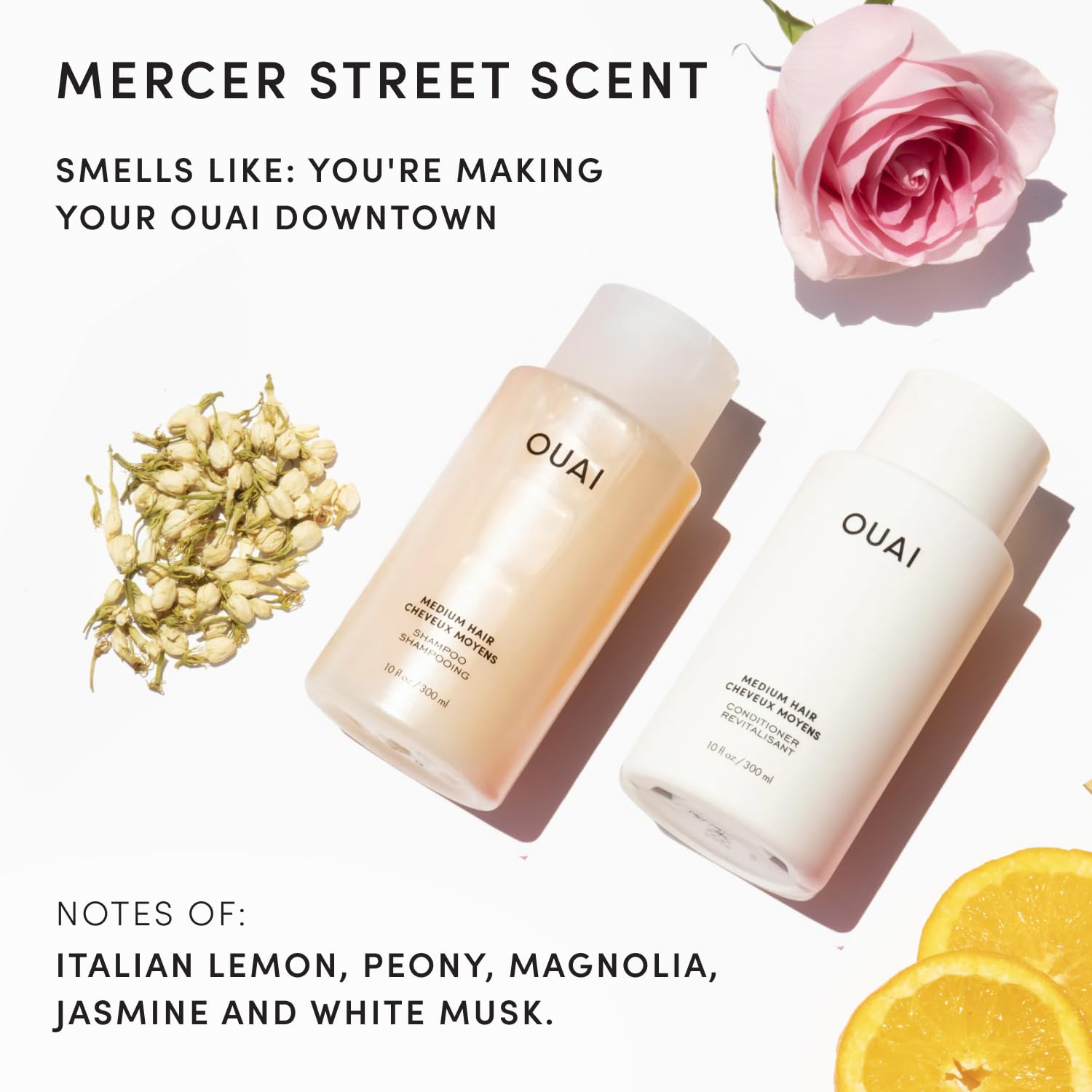 OUAI Medium Hair Shampoo and Conditioner Set (10 Fl Oz)