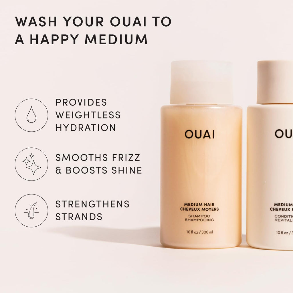 OUAI Medium Hair Shampoo and Conditioner Set (10 Fl Oz)