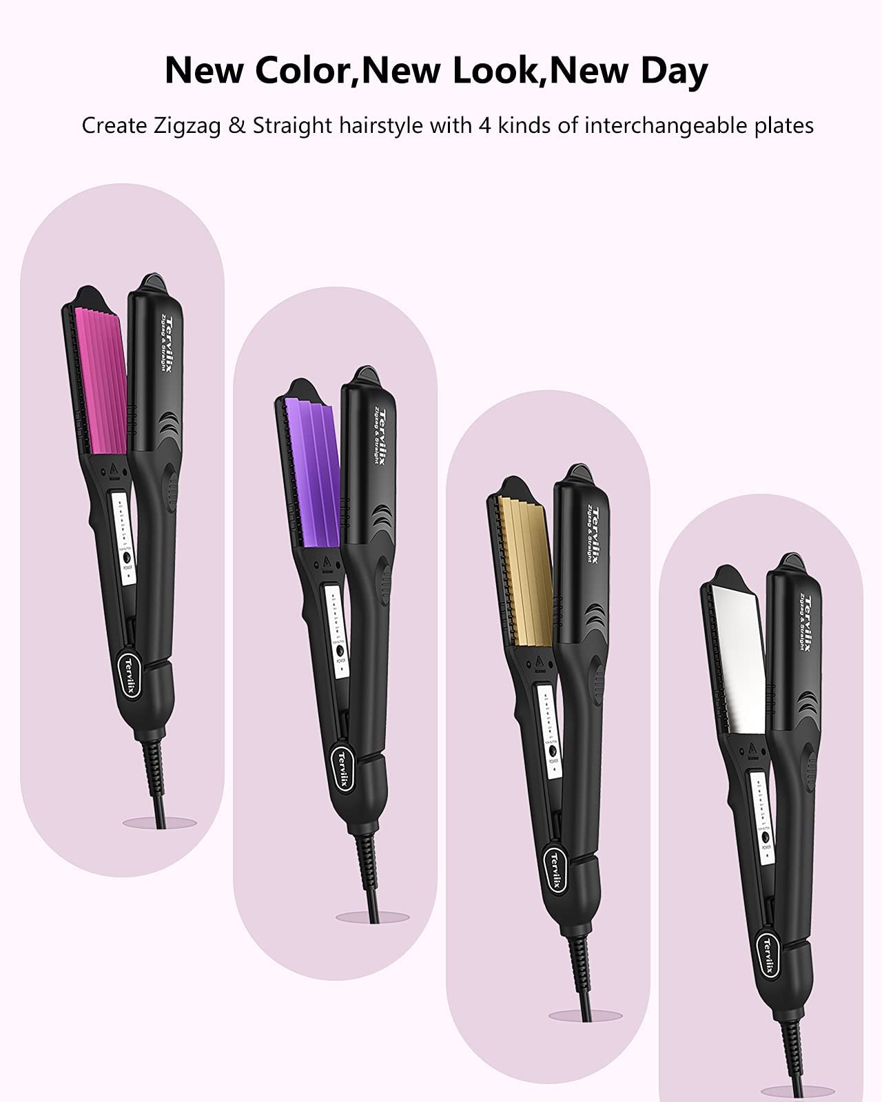 Terviiix Hair Crimper with 4 Plates
