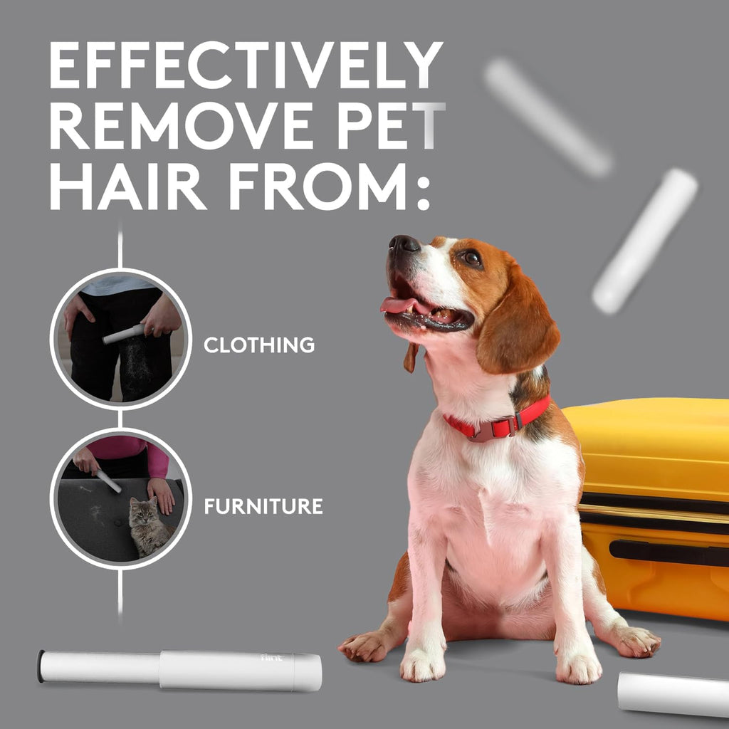 White Retractable Mini Lint Roller with 30 Extra Sticky Sheets