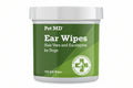 Pet MD Ear Wipes container with green label on a white background