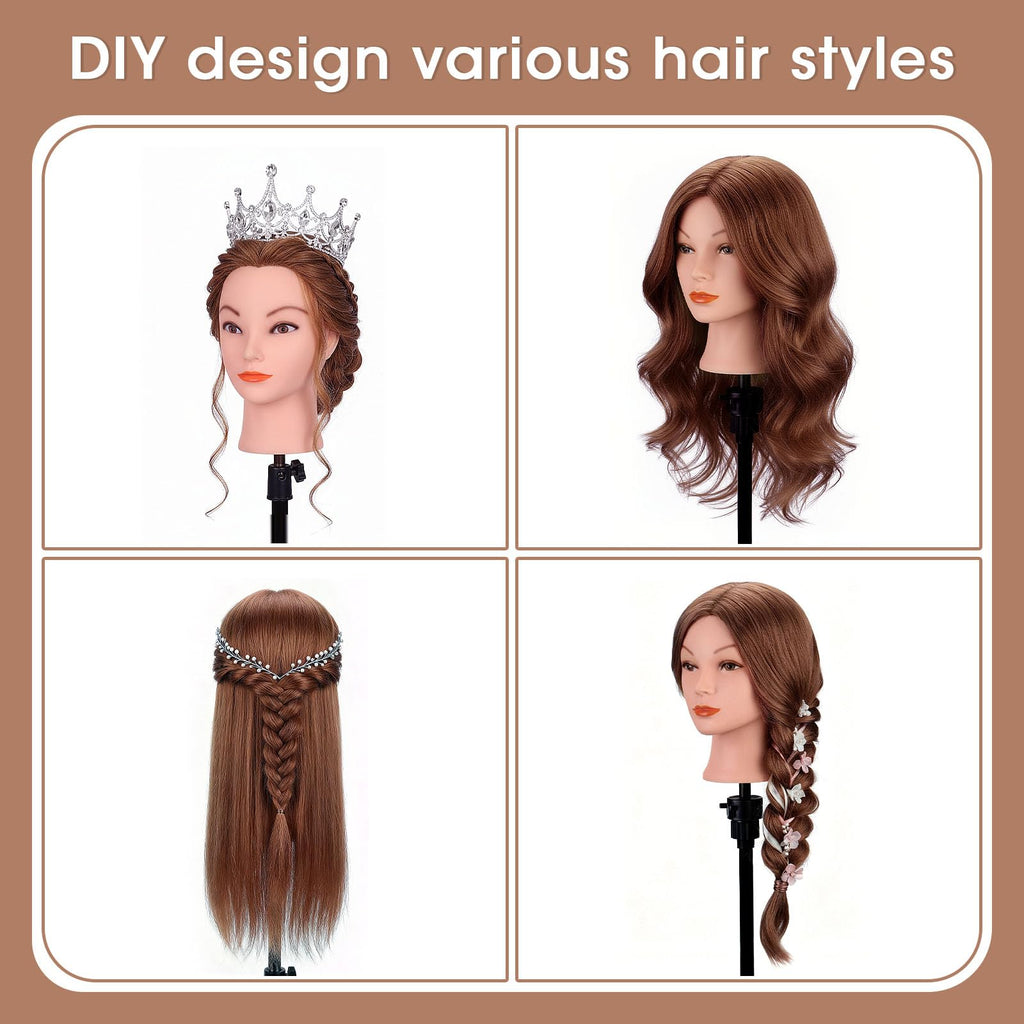 TopDirect Real Hair Cosmetology Mannequin Head