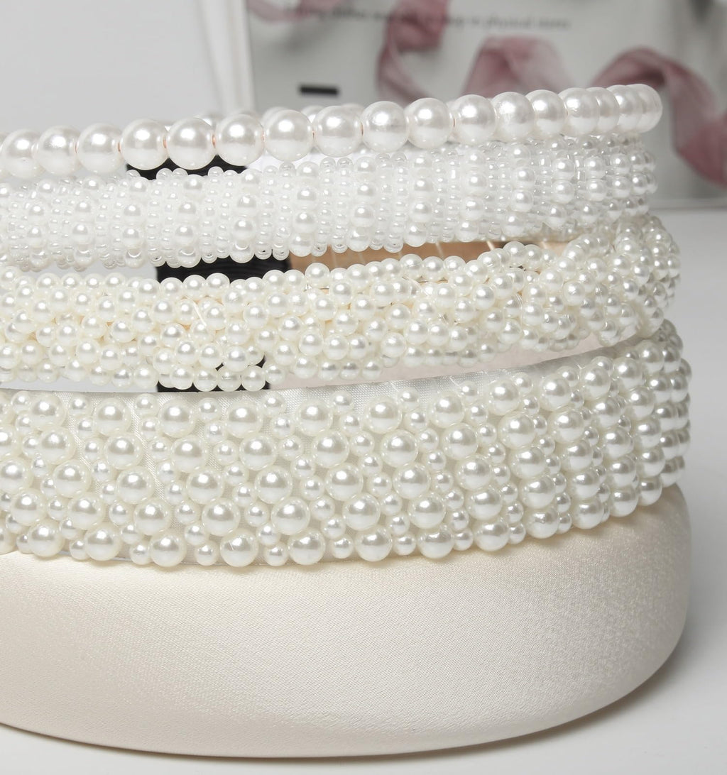 White Pearl Headbands (5 pcs)