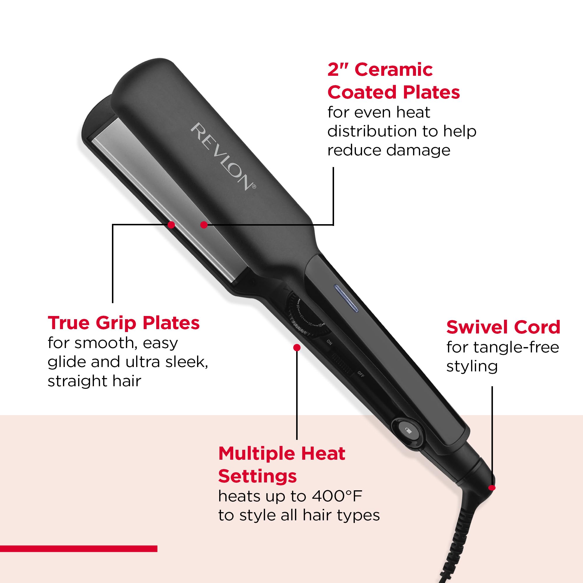 REVLON Ceramic Coated 2" Flat Iron