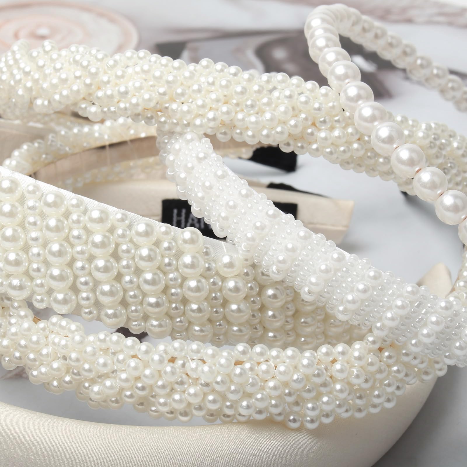 White Pearl Headbands (5 pcs)