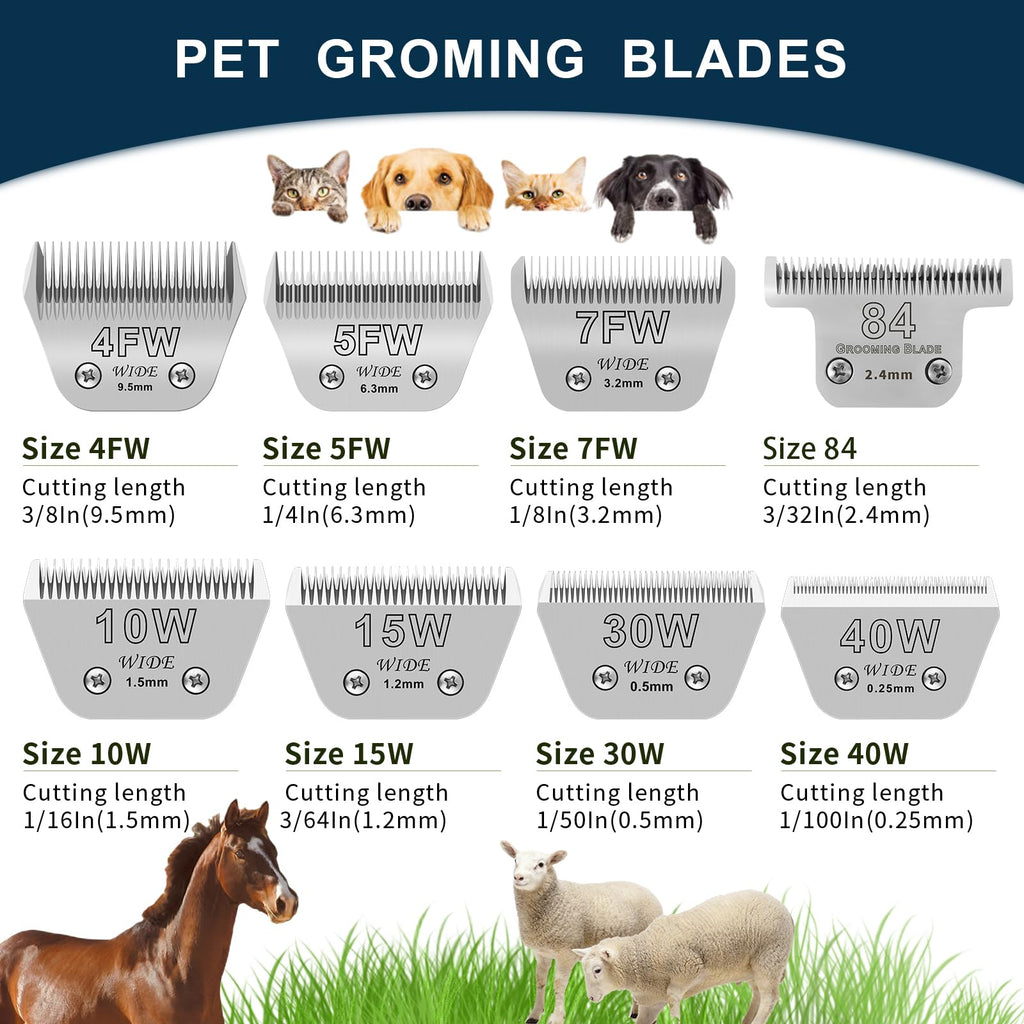 YAZIYIR Wide Pet Dog Grooming Detachable Blades Kit