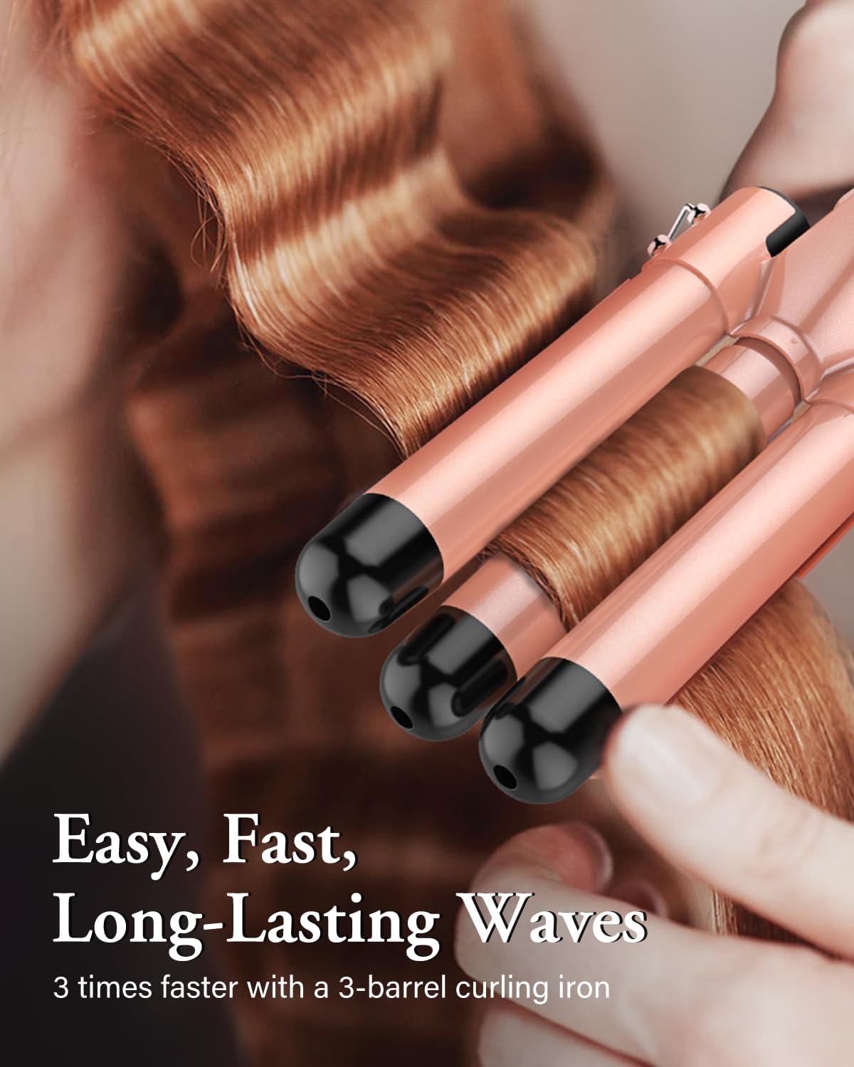 5 in 1 Curling Wand Set with 3 Barrel Hair Crimper