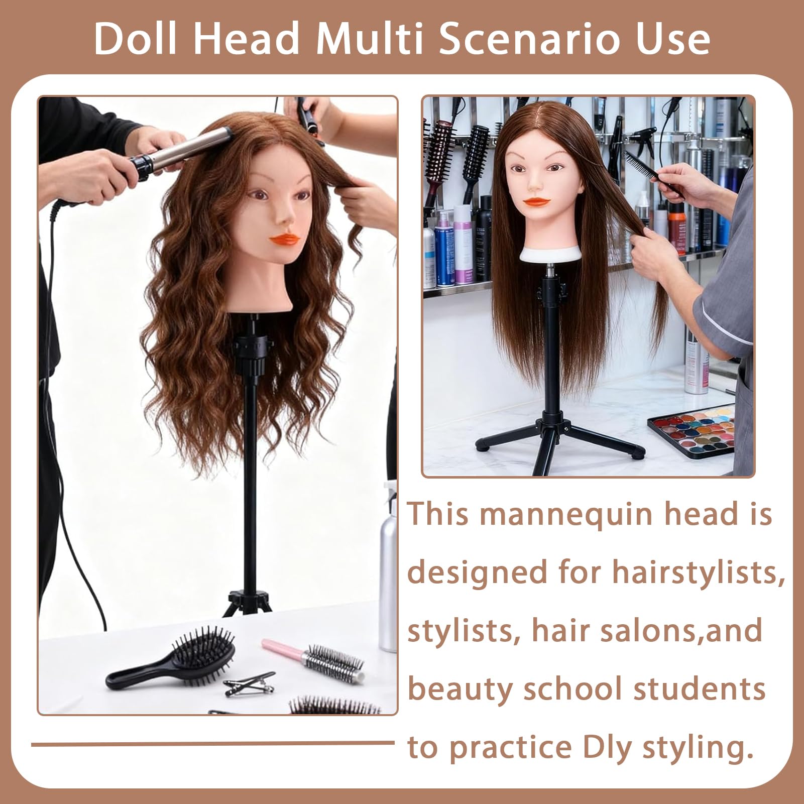 TopDirect Real Hair Cosmetology Mannequin Head