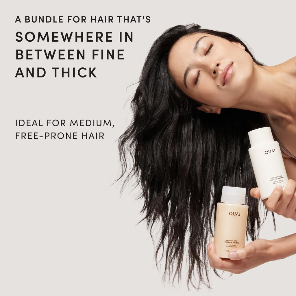OUAI Medium Hair Shampoo and Conditioner Set (10 Fl Oz)