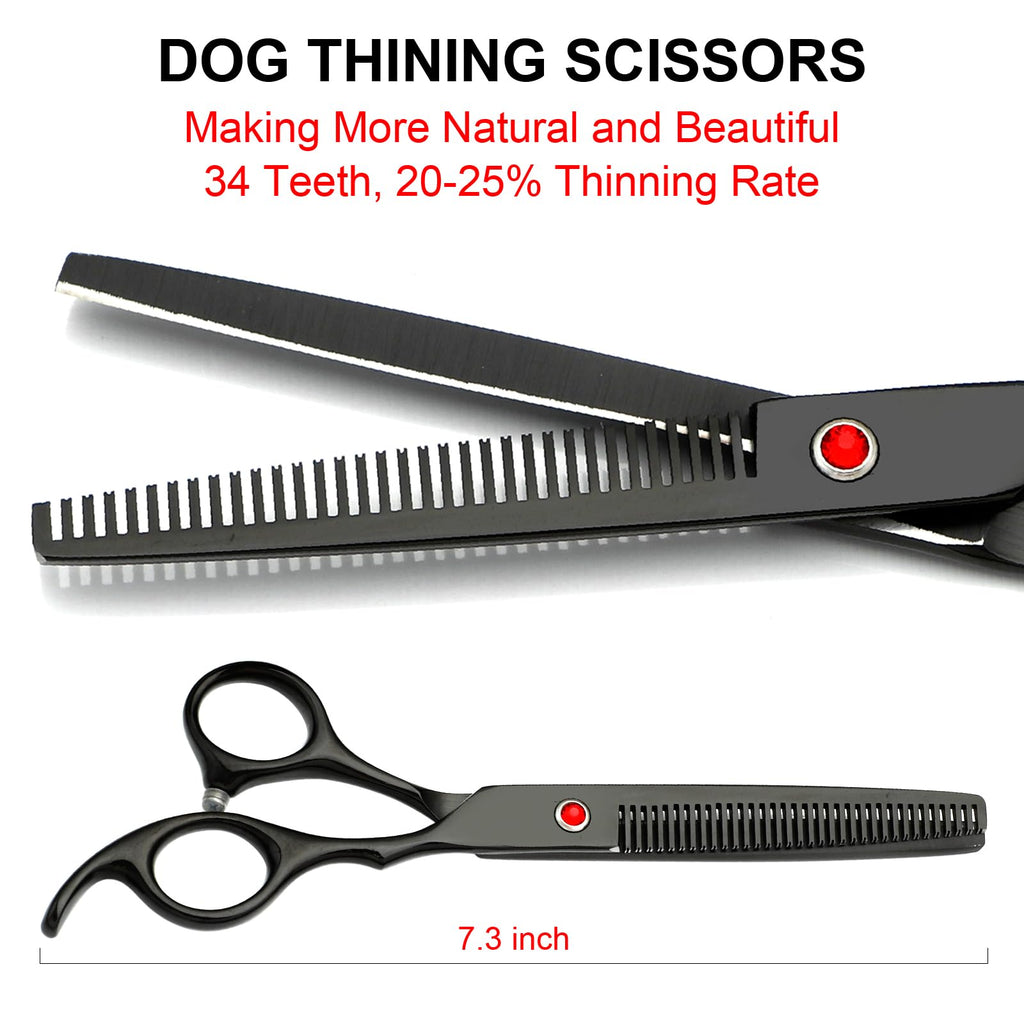 Titanium Black Stainless Steel Dog Grooming Scissors