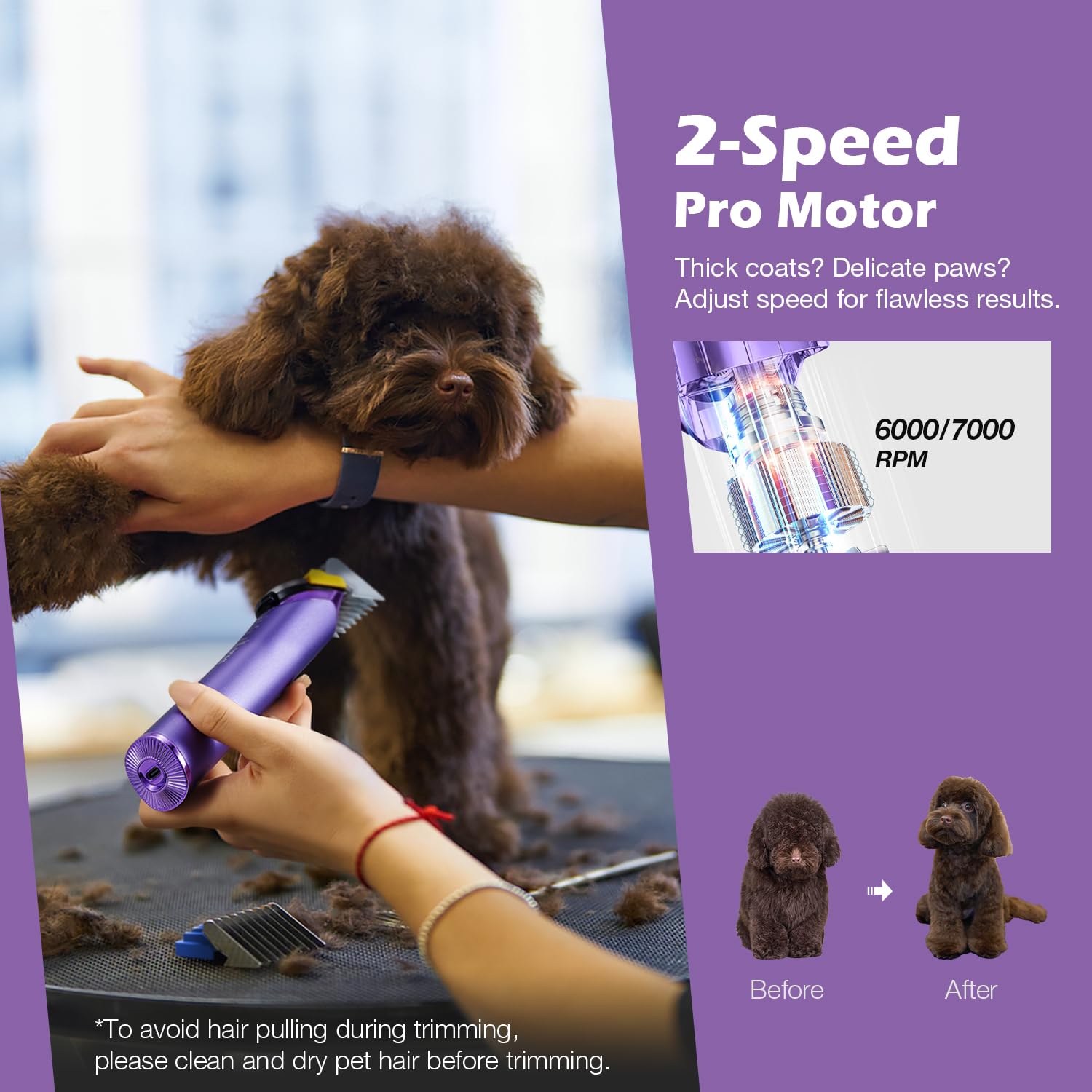 FuzzyFix Professional Dog Grooming Clipper with Replacement Blade