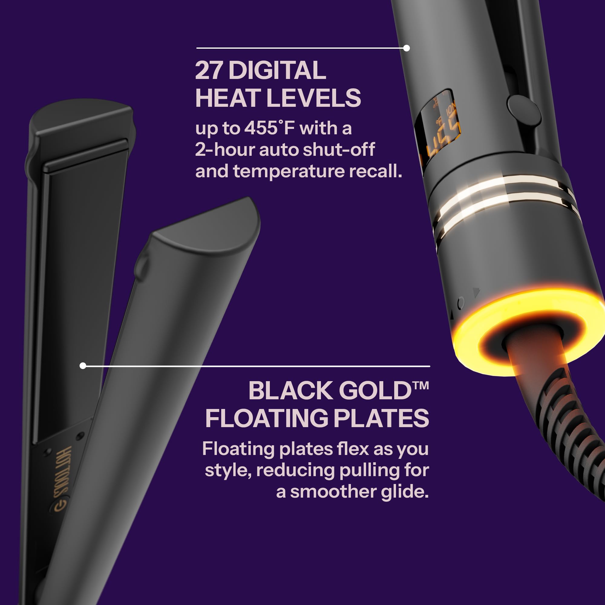 HOT TOOLS Pro Artist Black Gold Ionic 1" Flat Iron