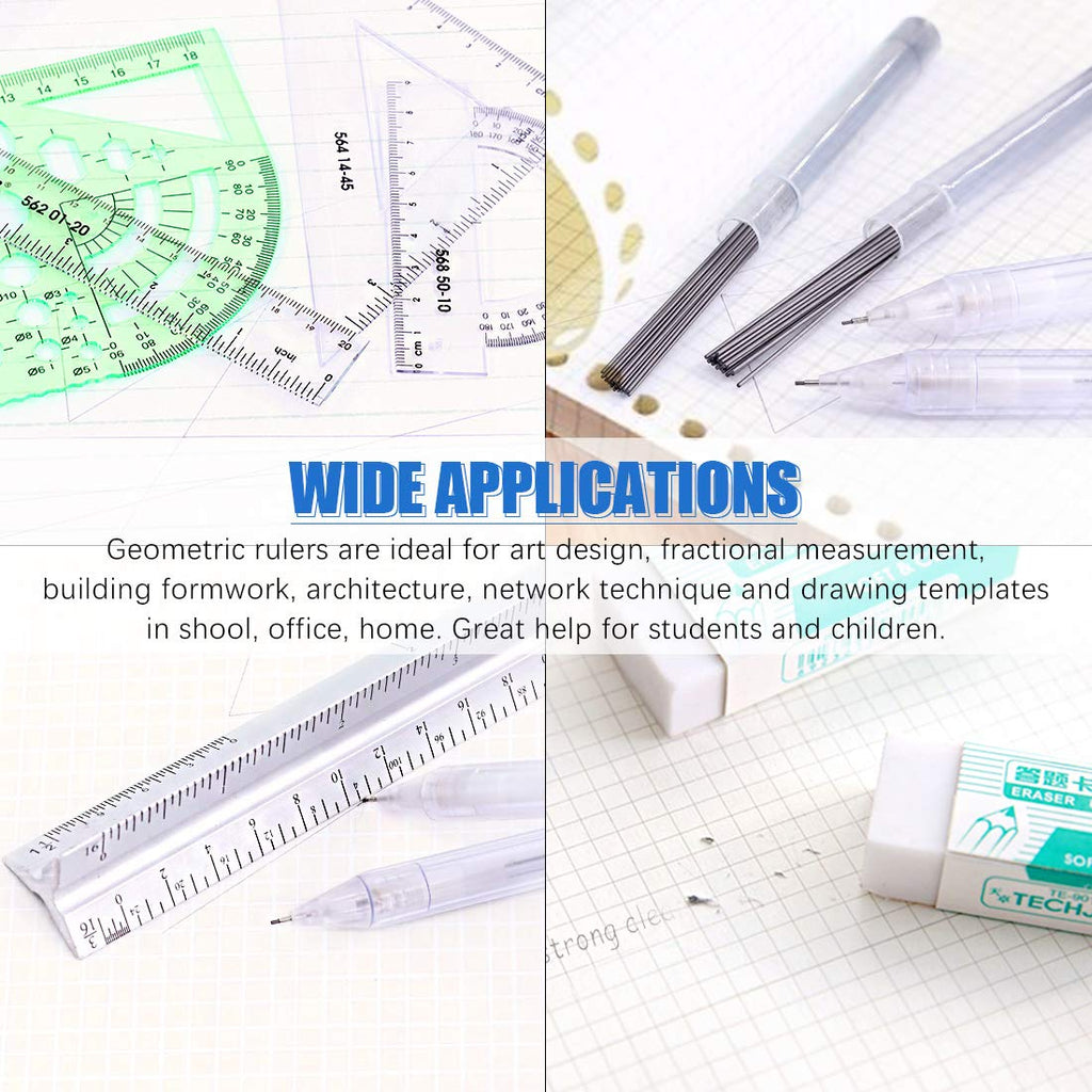 Glarks 16 Pieces Measuring Templates & Rulers