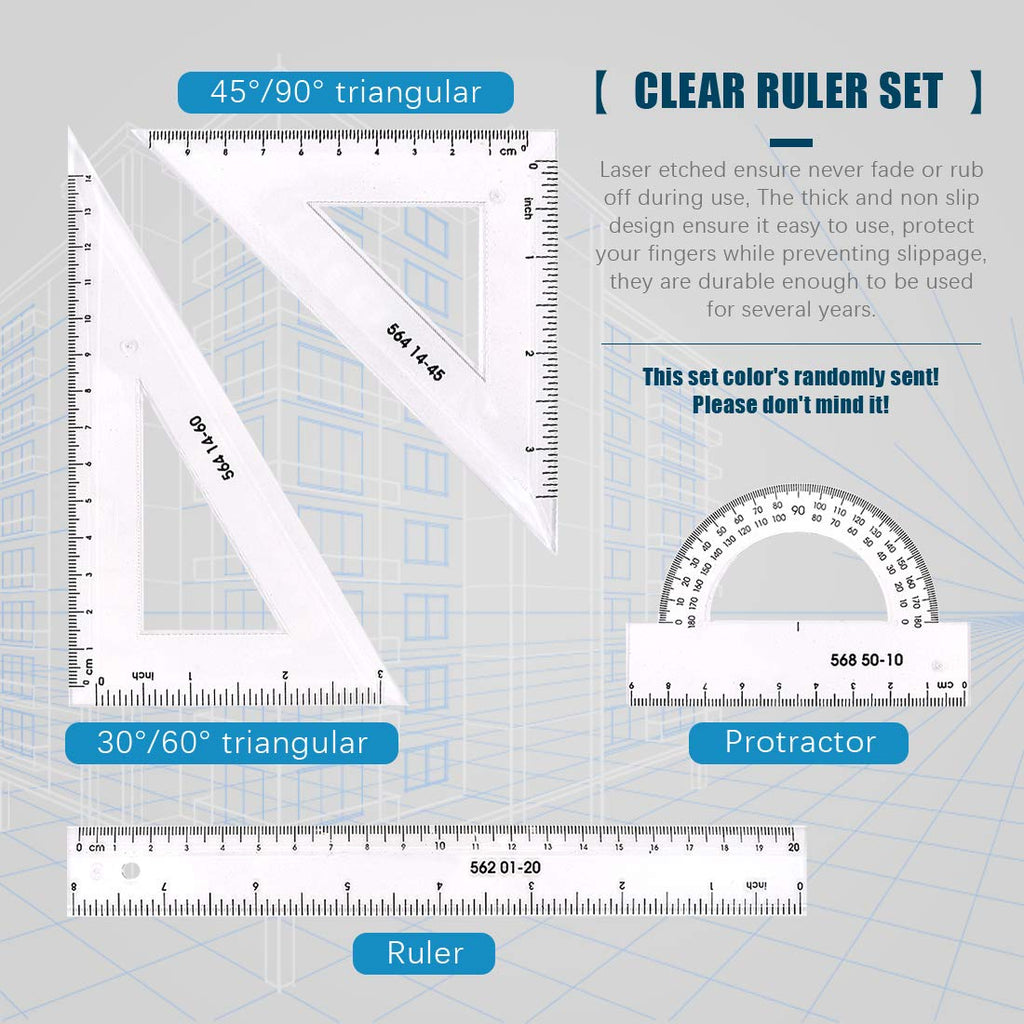 Glarks 16 Pieces Measuring Templates & Rulers