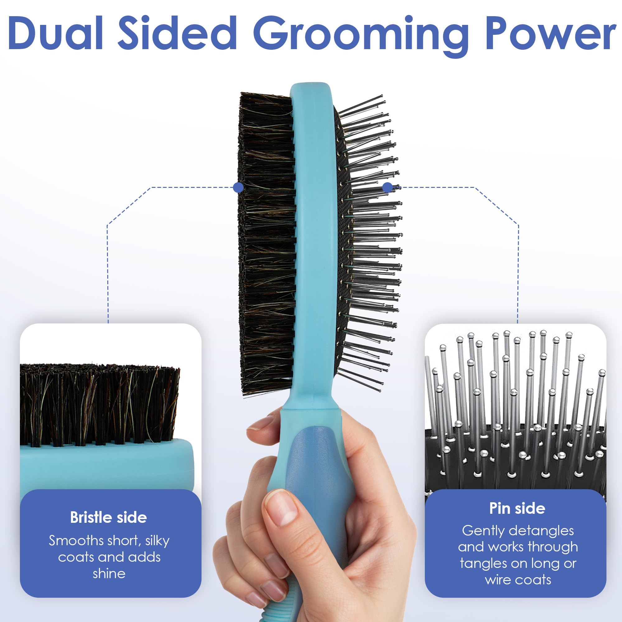 Double-Sided Grooming Brush for Dogs & Cats