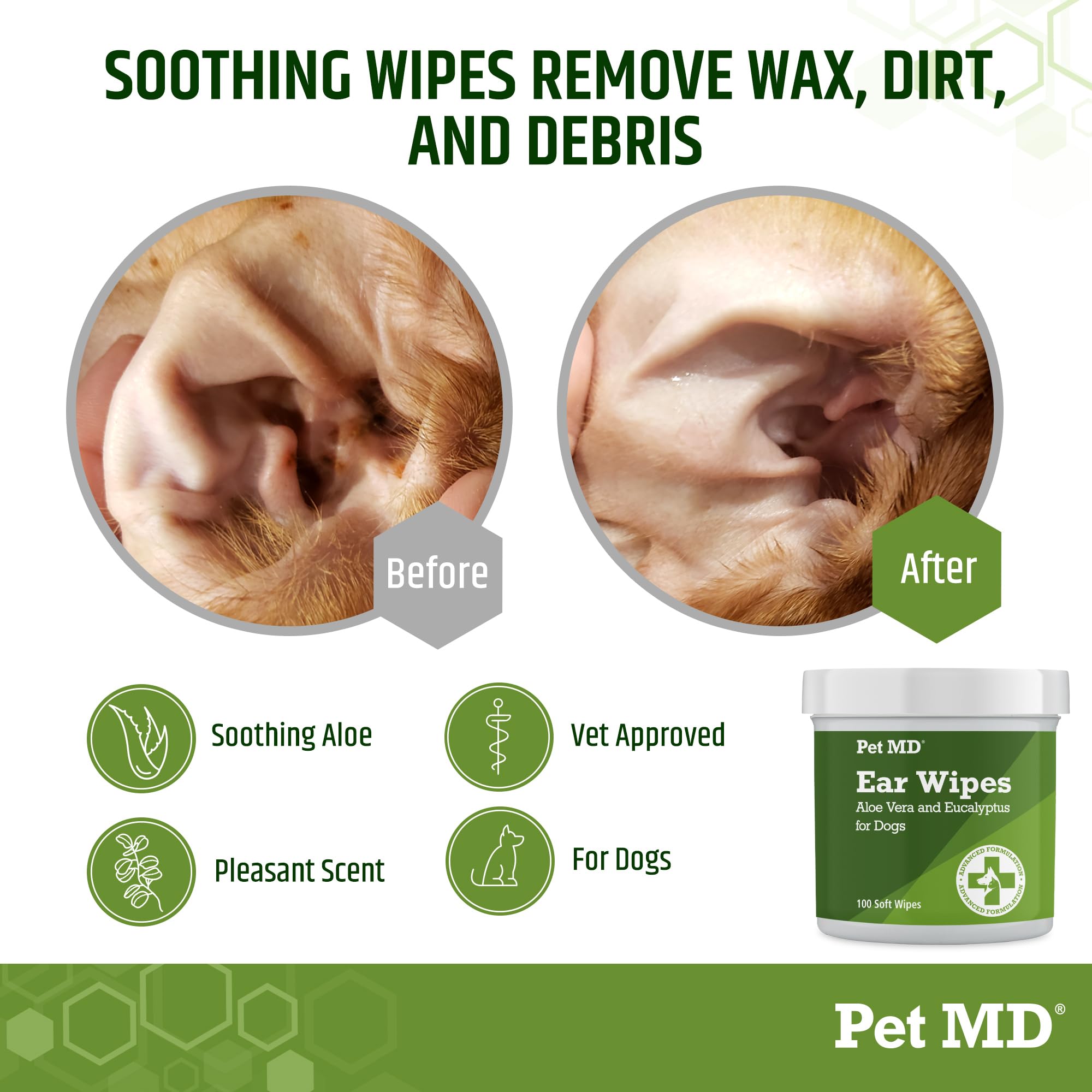 Pet MD Dog Ear Cleaning Wipes (100 Count)