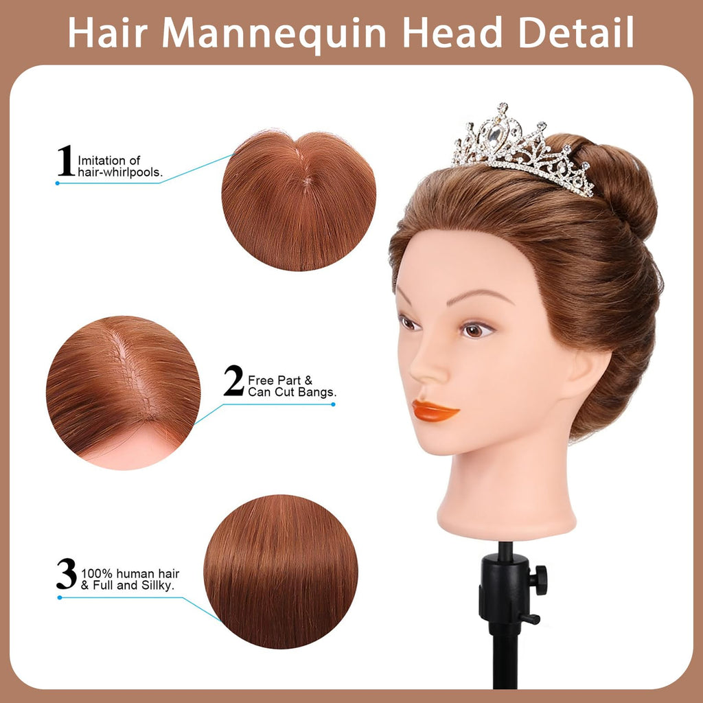 TopDirect Real Hair Cosmetology Mannequin Head