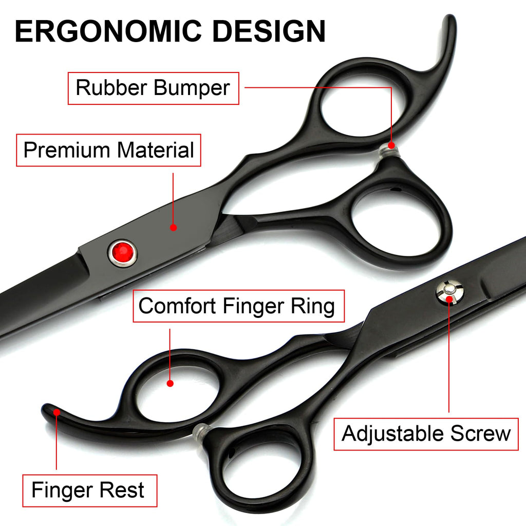 Titanium Black Stainless Steel Dog Grooming Scissors