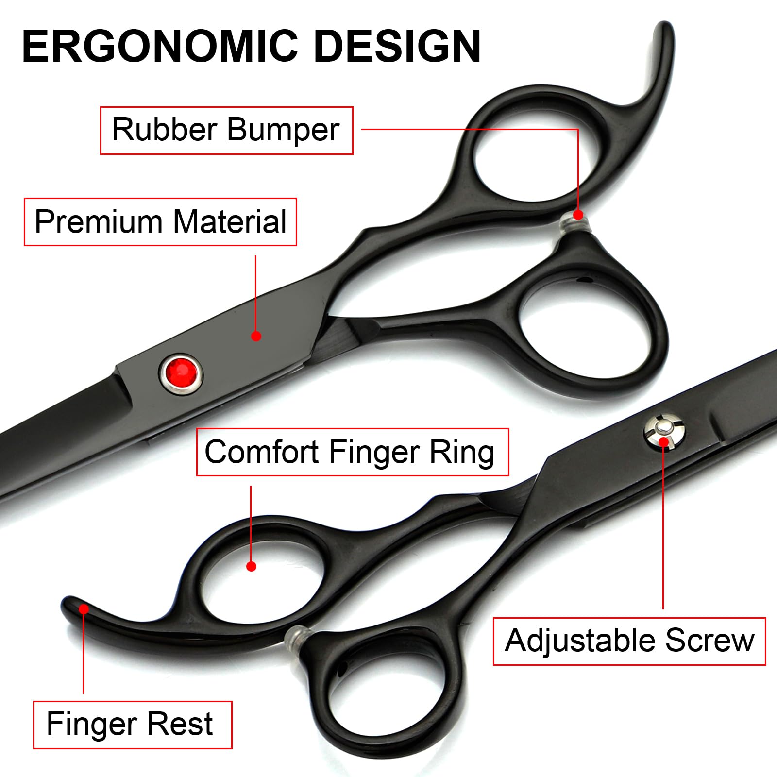Titanium Black Stainless Steel Dog Grooming Scissors