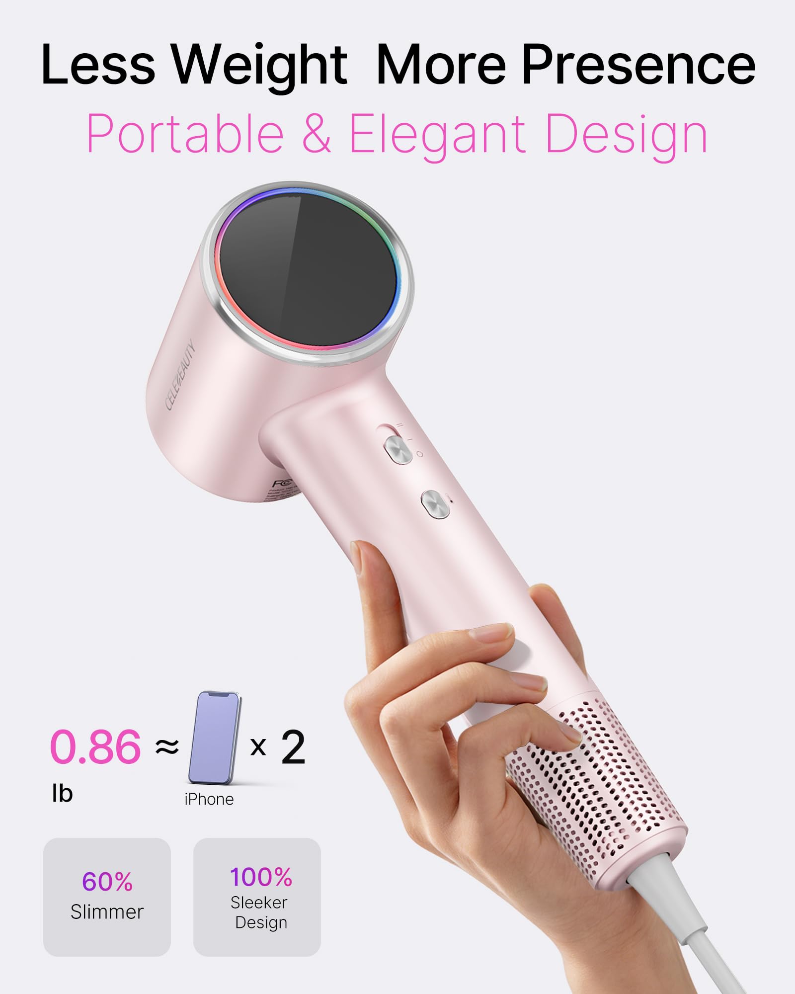 Hair Dryer Blow Dryer with Magnetic Diffuser & Nozzle