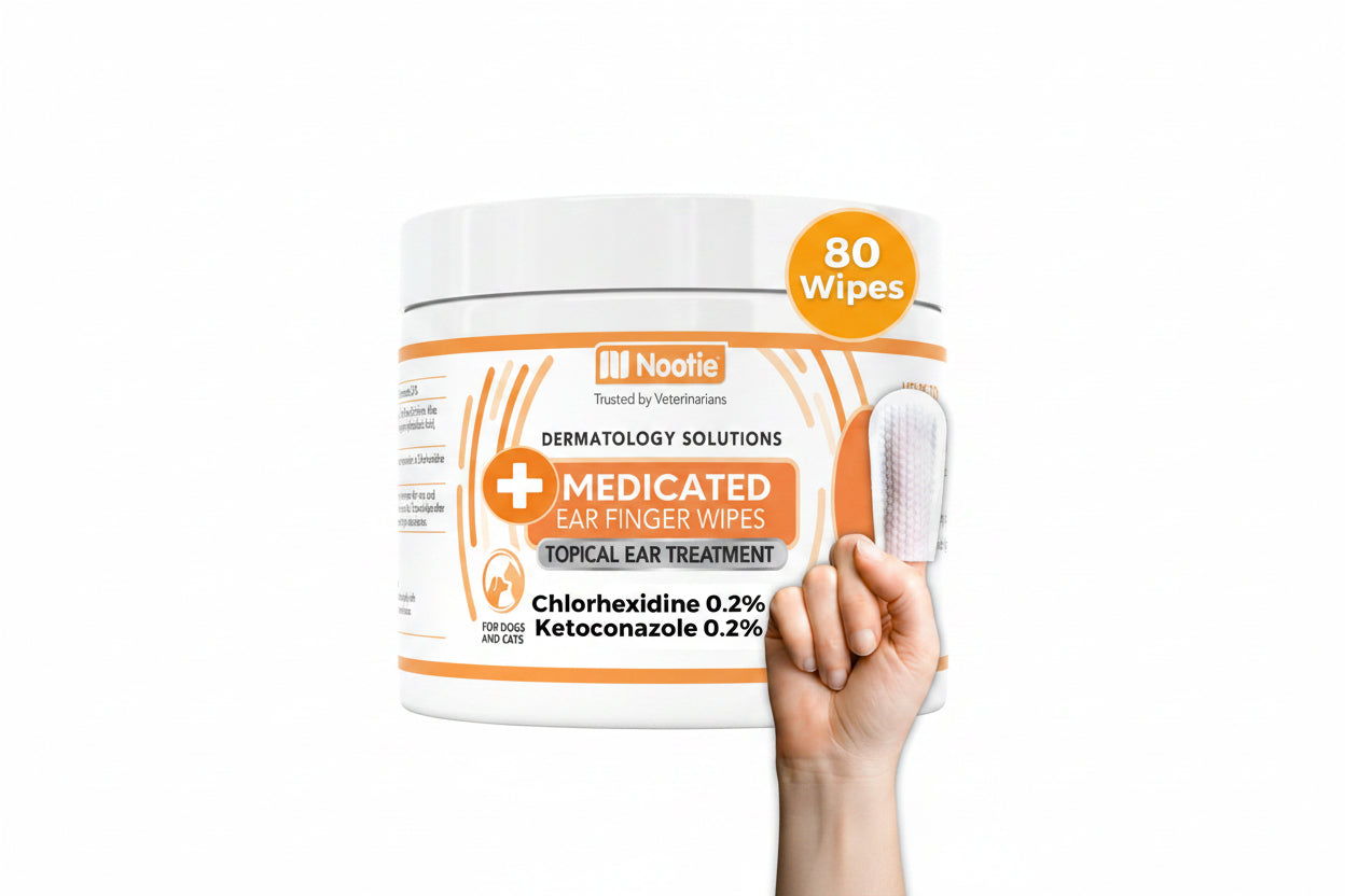Nootie Medicated Ear Finger Wipes for Dogs