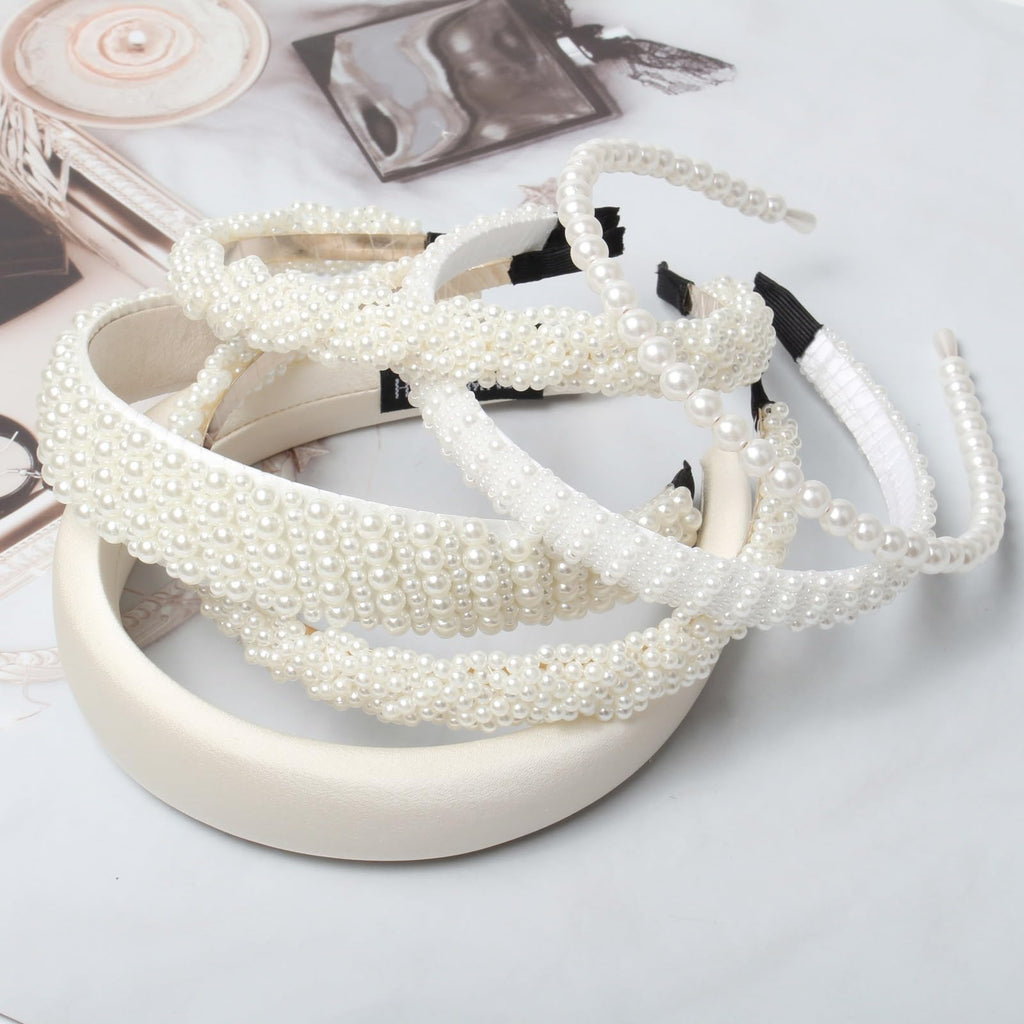 White Pearl Headbands (5 pcs)
