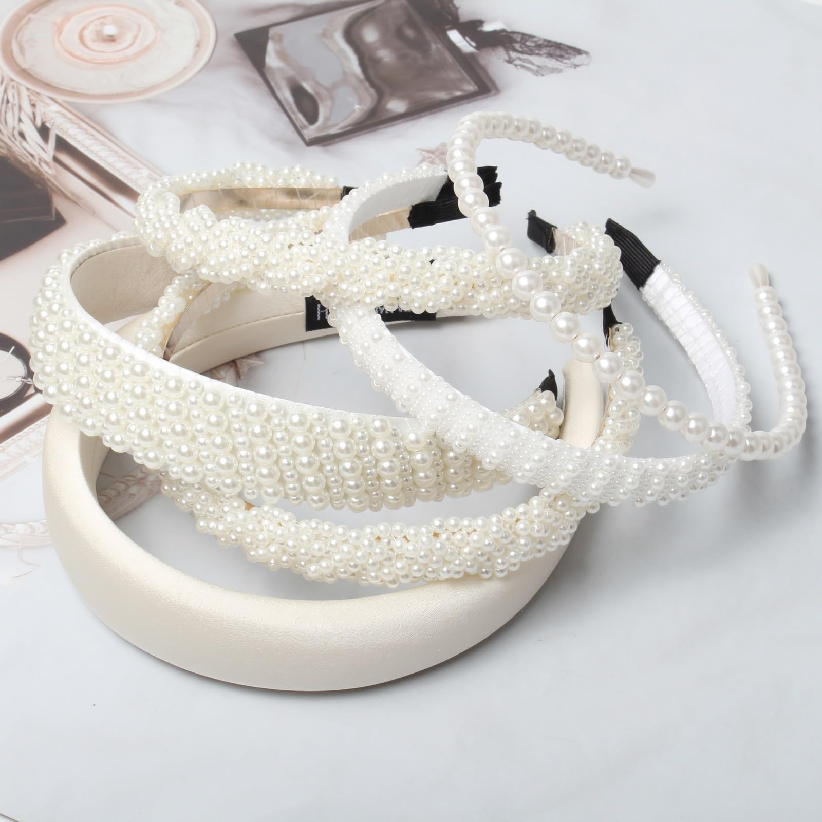 White Pearl Headbands (5 pcs)