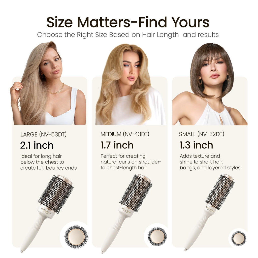 Round Blow Out Brush (1.7 Inch Barrel, 2.5 Inch Bristle)