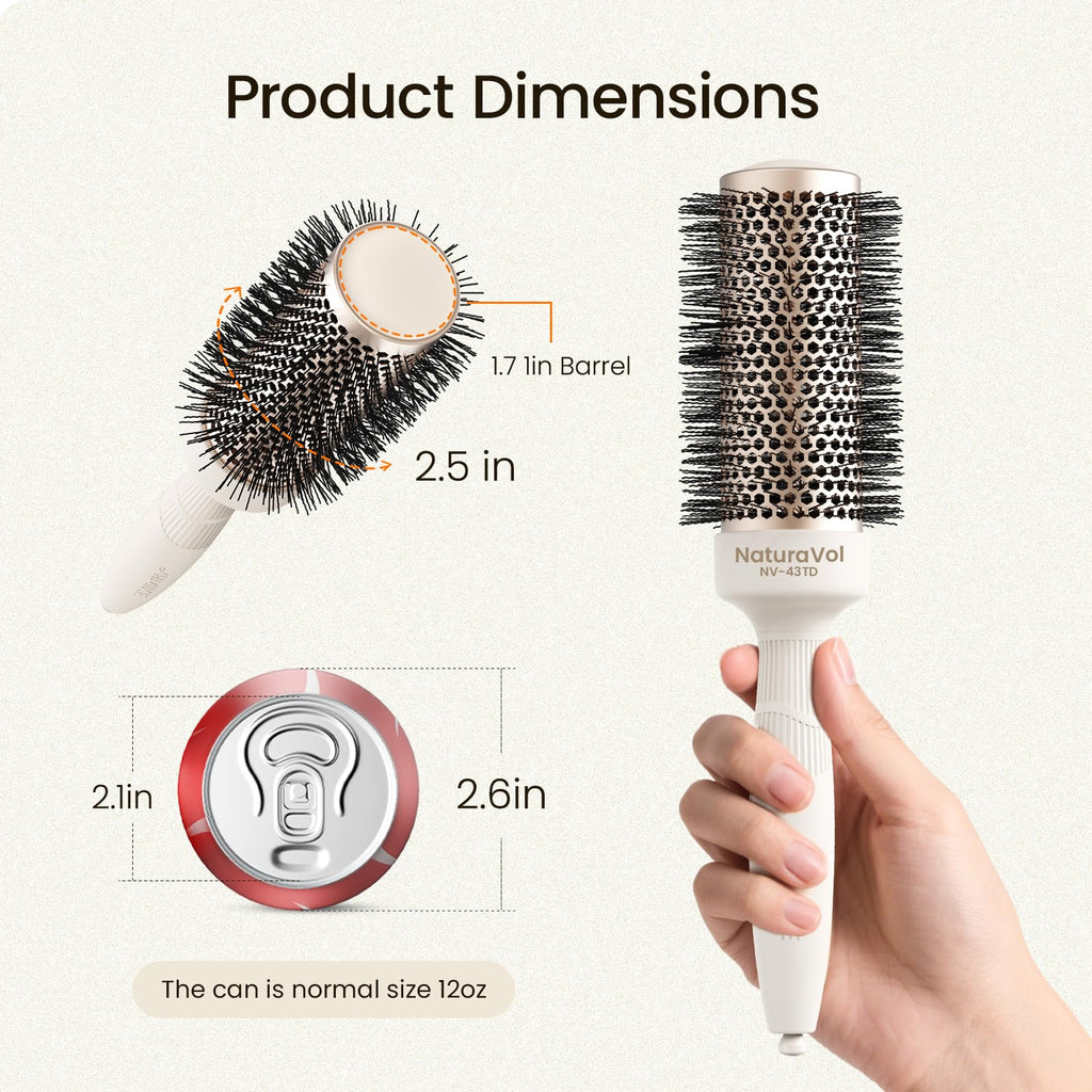 Round Blow Out Brush (1.7 Inch Barrel, 2.5 Inch Bristle)