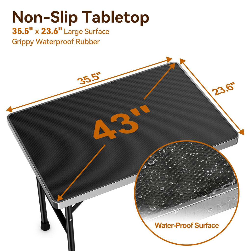 Dog Grooming Table with Arm, Hammock & Nooses, 30" H Foldable