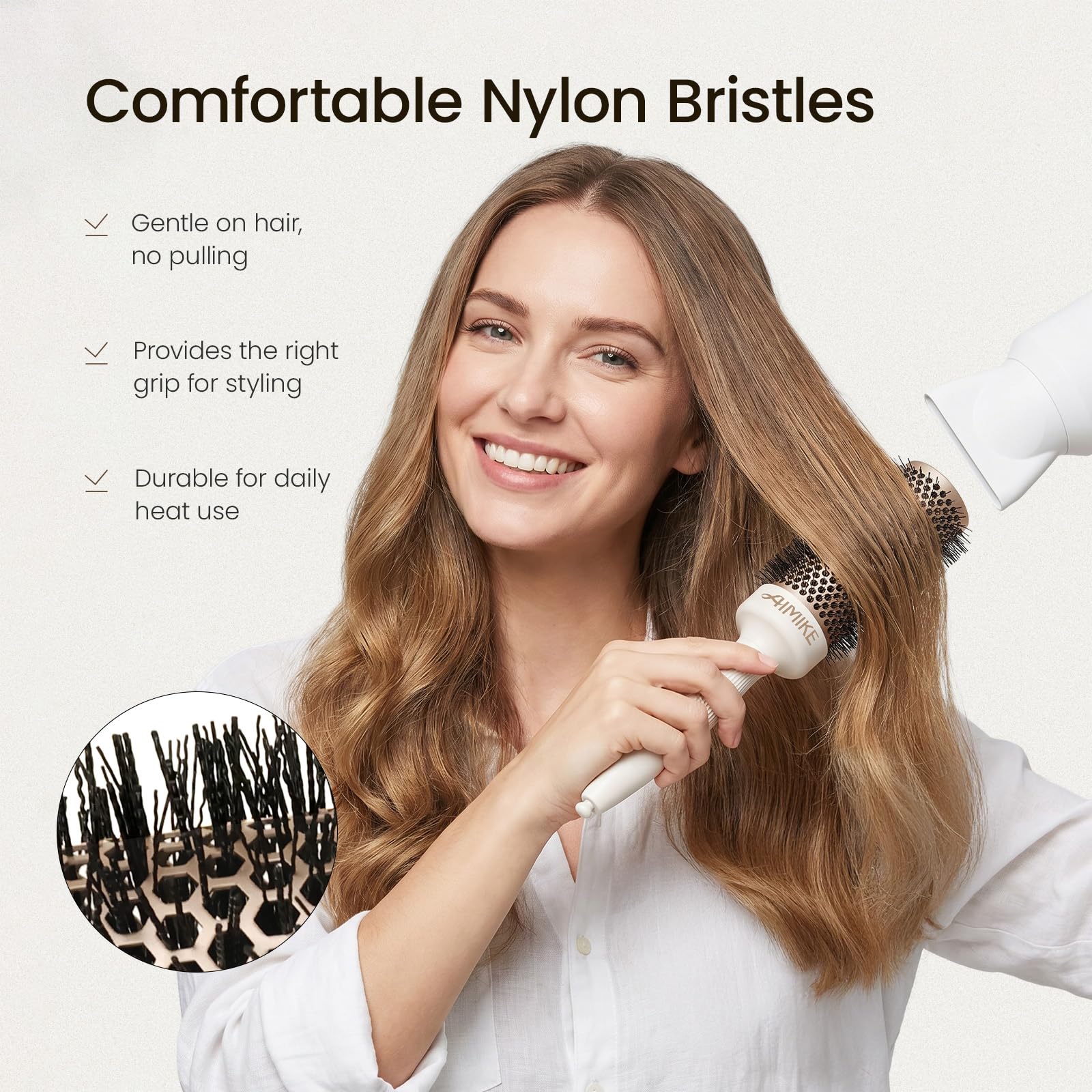 Round Blow Out Brush (1.7 Inch Barrel, 2.5 Inch Bristle)