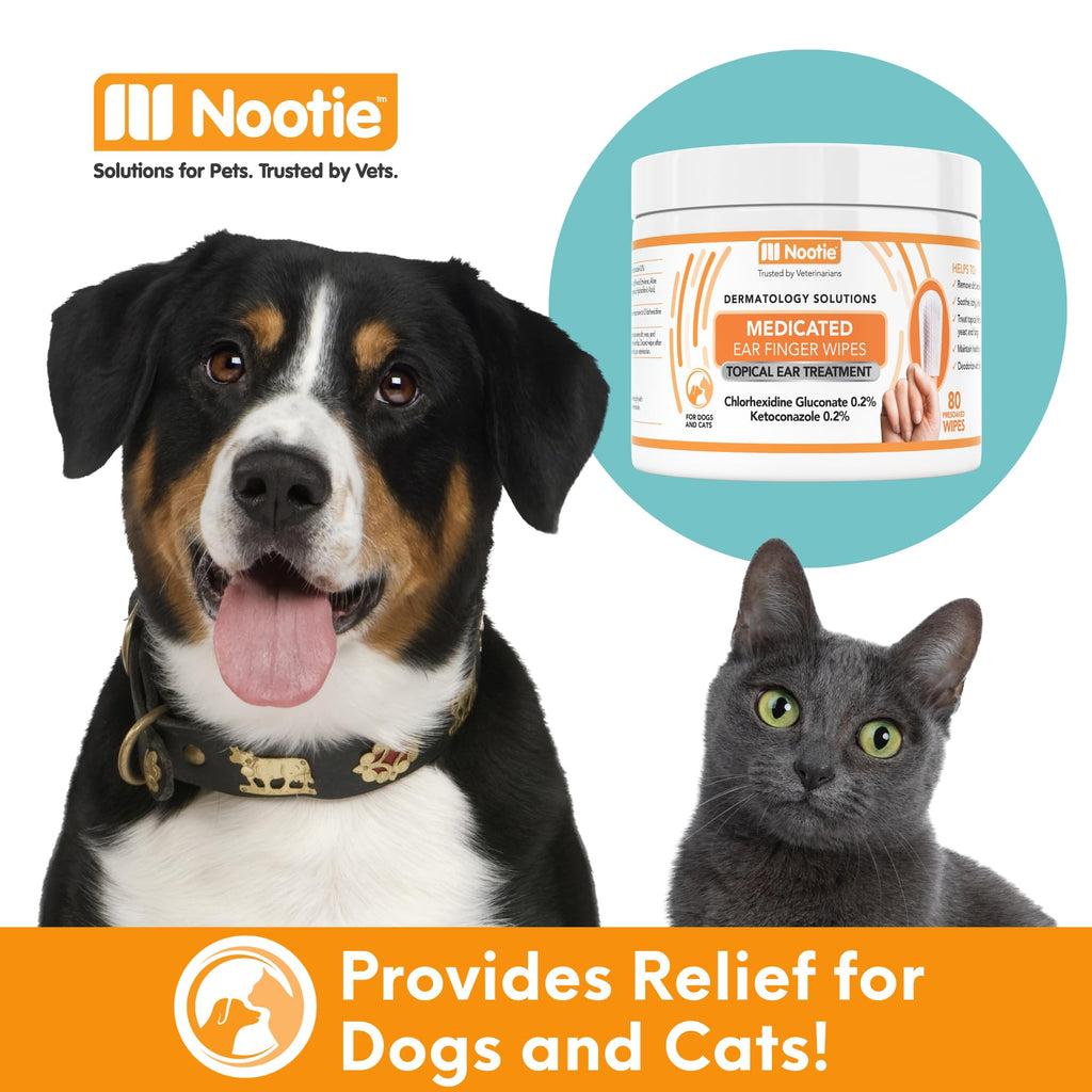 Nootie Medicated Ear Finger Wipes for Dogs