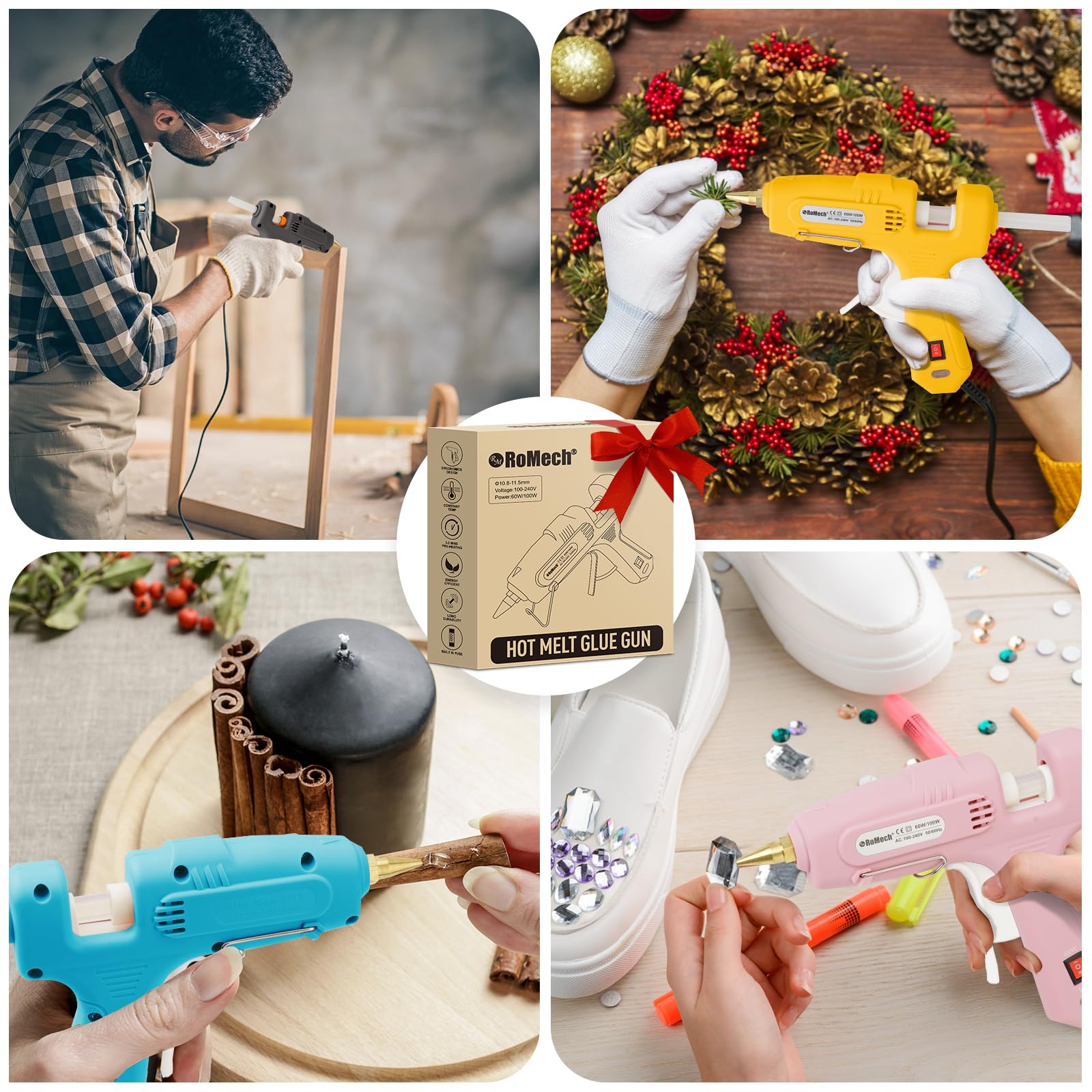 Full Size Hot Glue Gun and 21 Hot Glue Sticks (7/16")