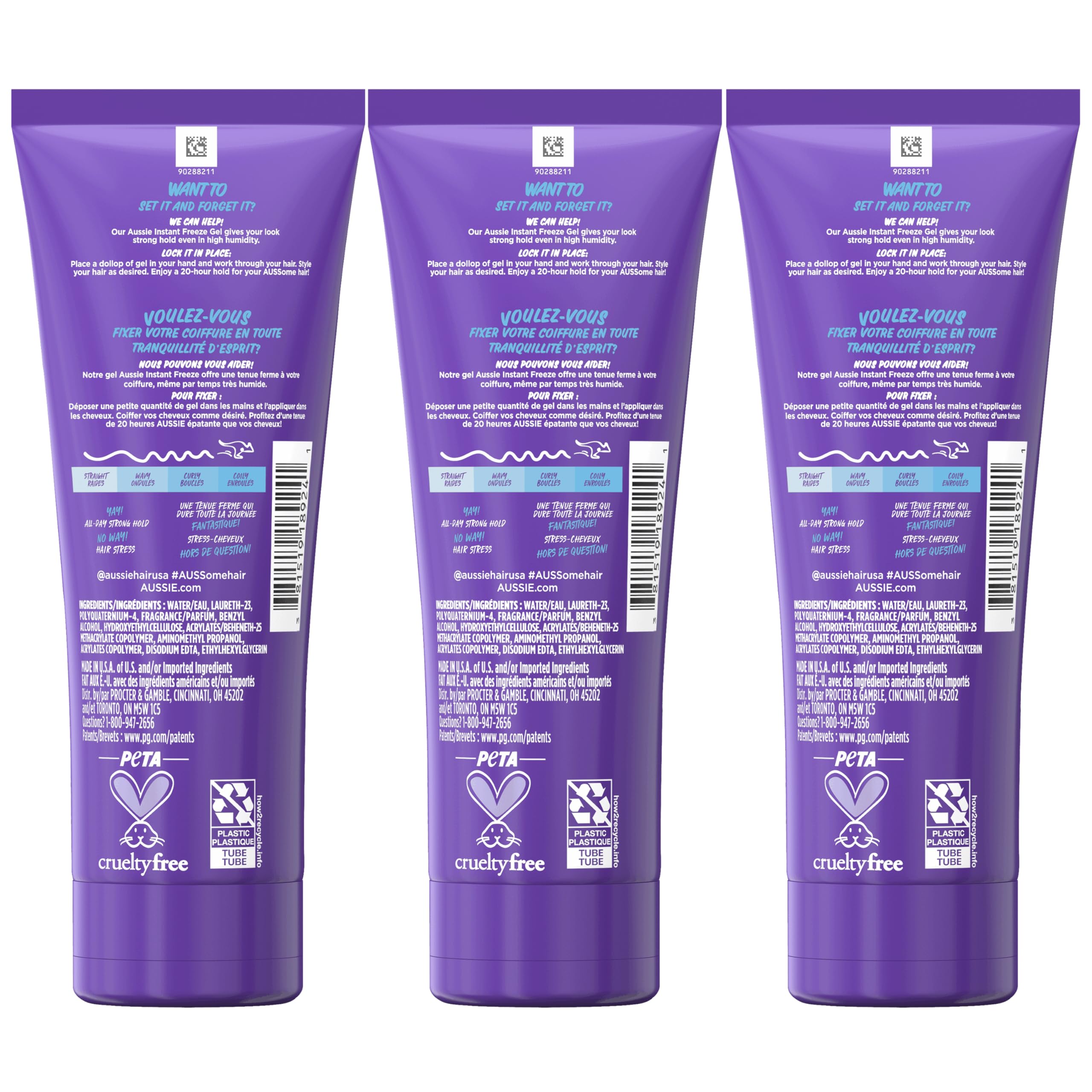 Aussie Instant Freeze Sculpting Hair Gel (3 pack)