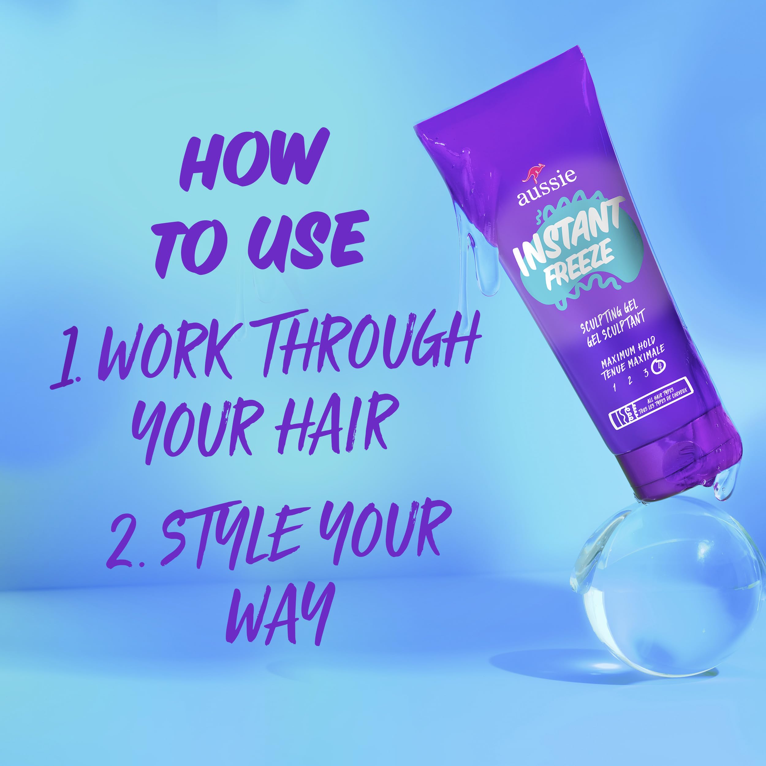 Aussie Instant Freeze Sculpting Hair Gel (3 pack)