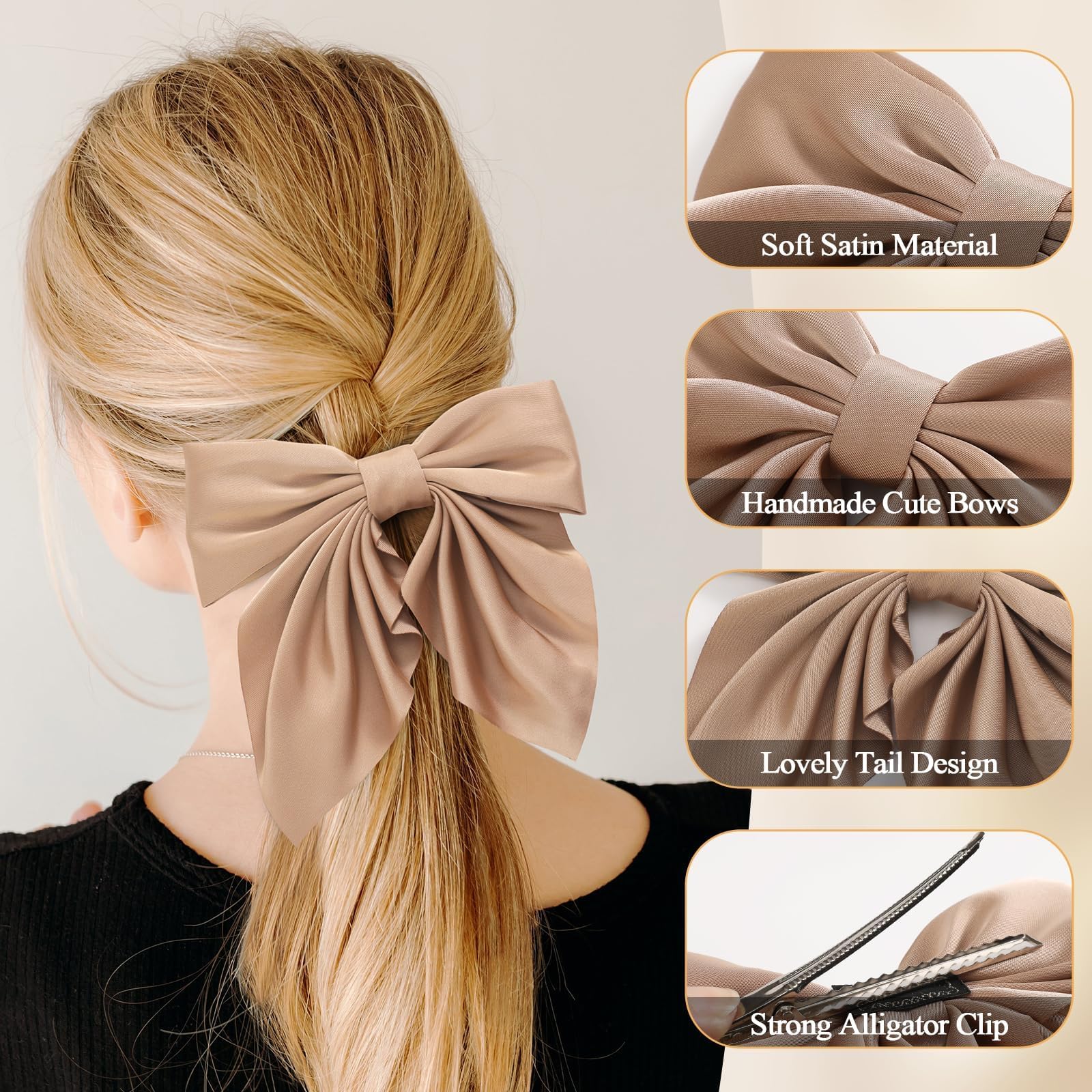 Bow Hair Clips (6 pcs)