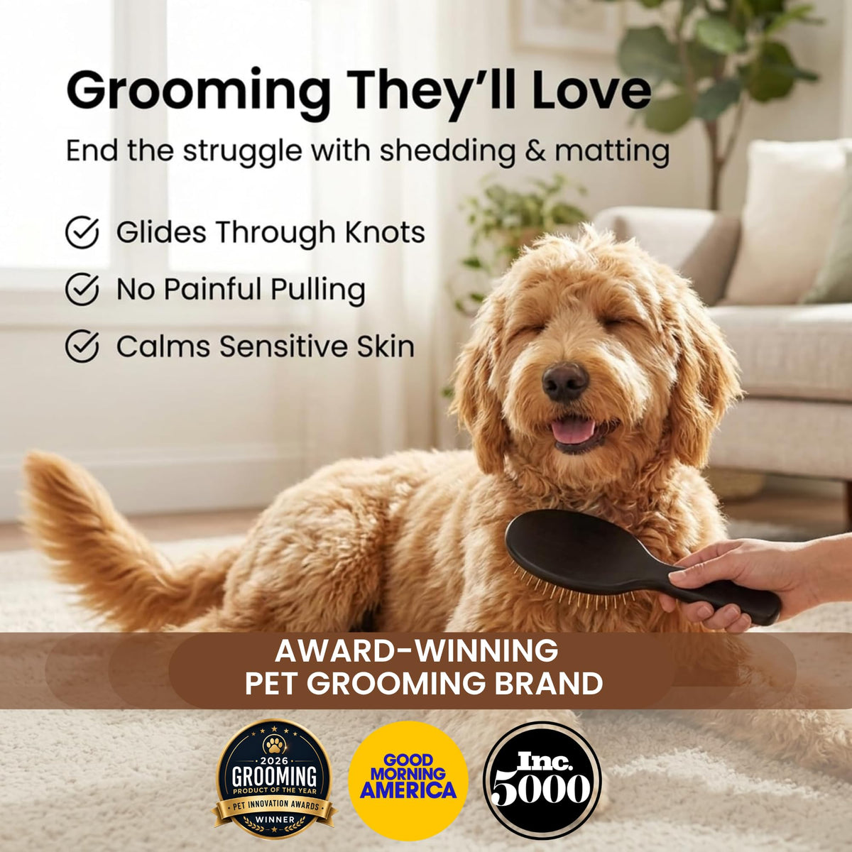 Gold Pin Brush For Dogs