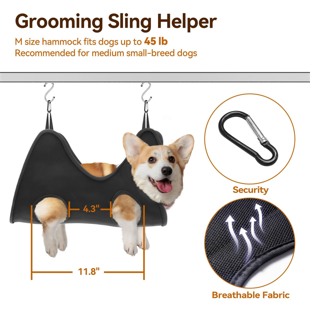 Dog Grooming Table with Arm, Hammock & Nooses, 30" H Foldable