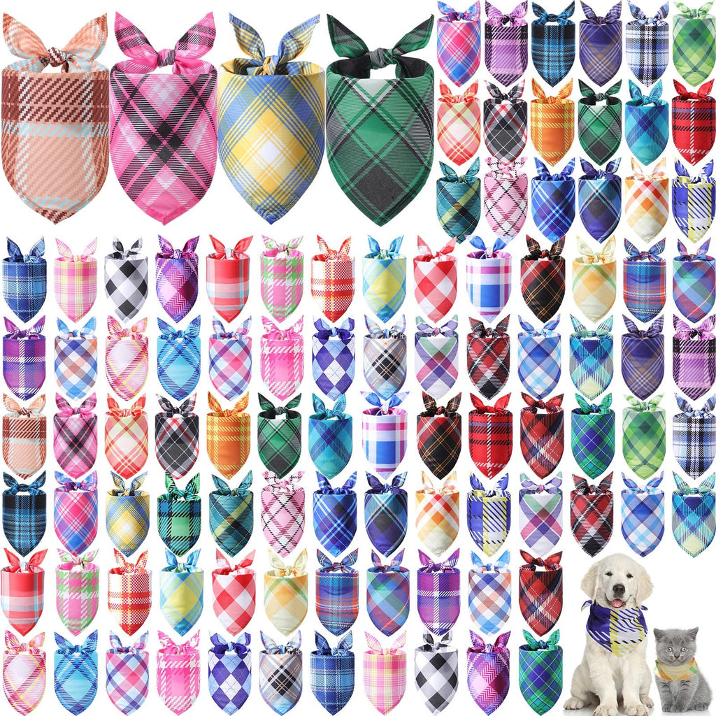Plaid Dog Bandanas (100pcs)
