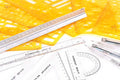 Keadic 12 Pieces Plastic Drawing Template Ruler Kit with Aluminum Architect Scale