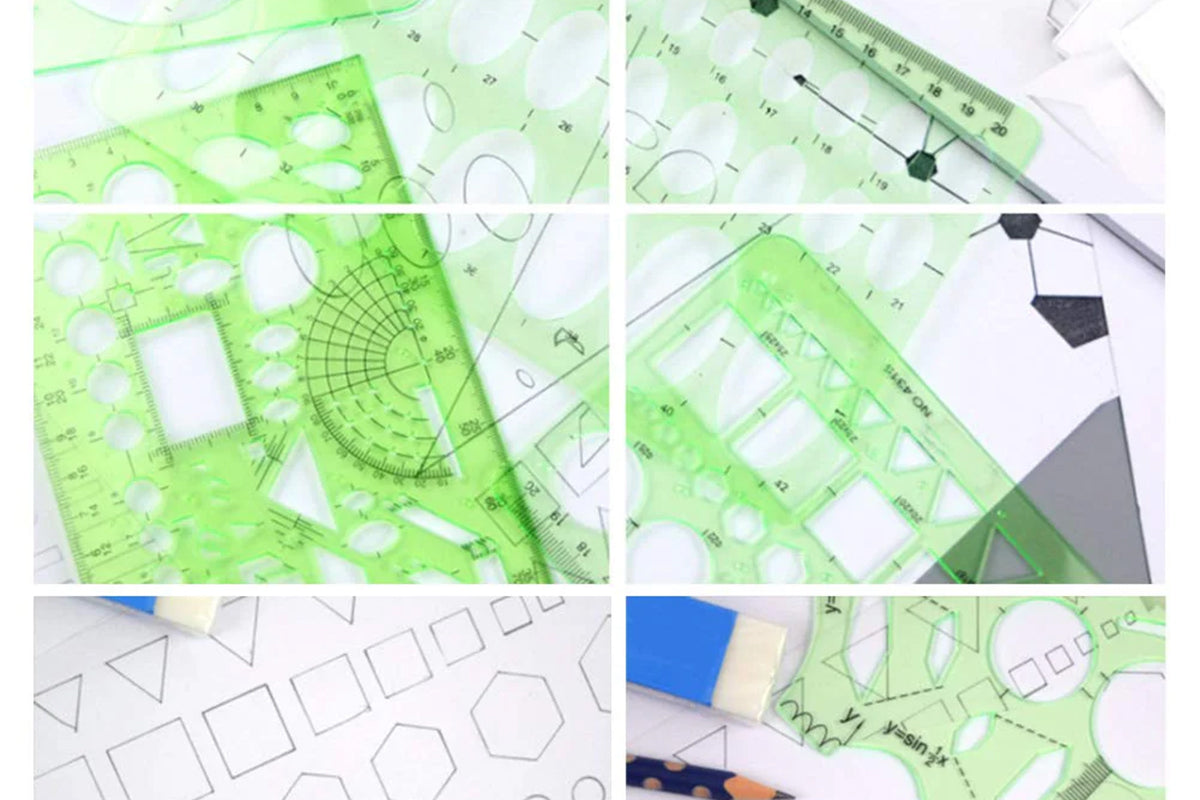 Kakalote Architectural Templates, Drafting Tools and Ruler Shapes